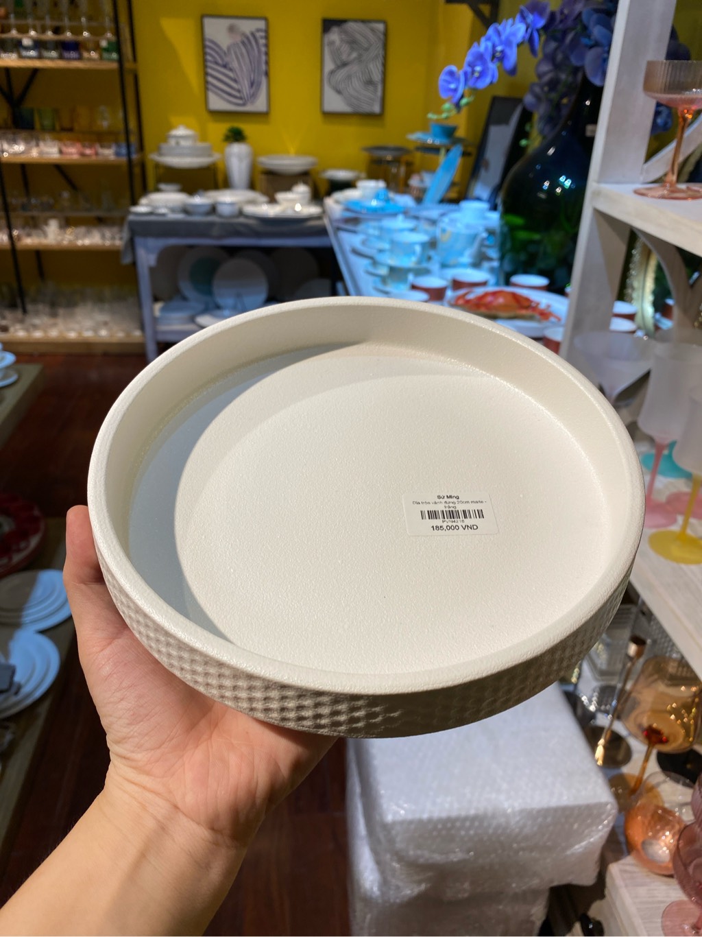 Đĩa tròn vành đứng 20cm matte