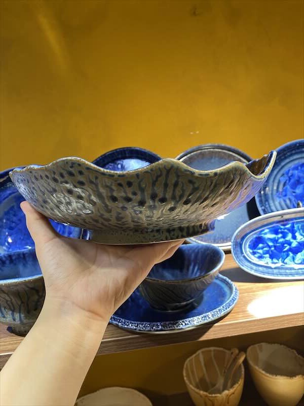 Tô cắt 25cm hoa xanh