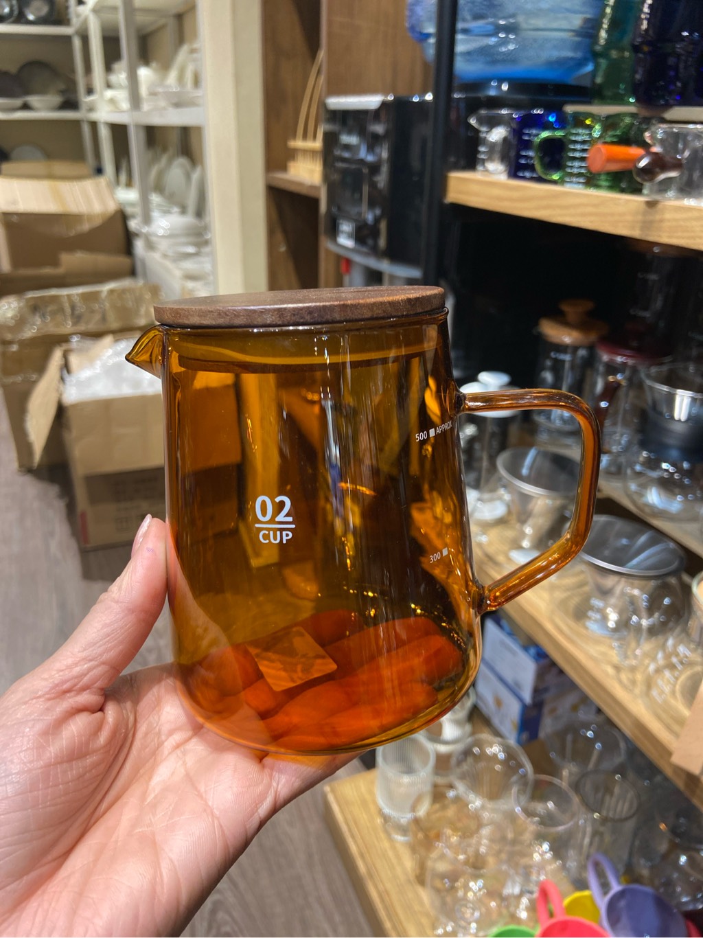 Bình cafe thuỷ tinh màu