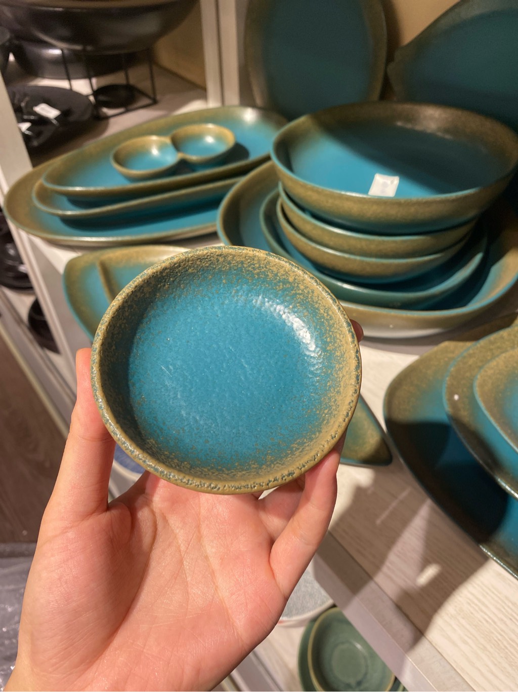 Chén chấm 9.5x2cm Ngọc Bích Viền Nâu phun hạt (HĐ)