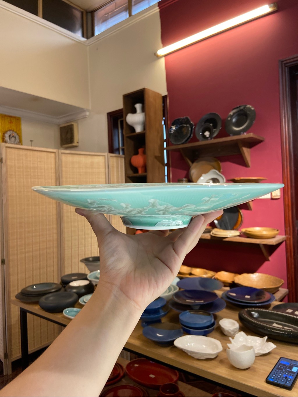 Đĩa chân 10.6inch xanh khảm