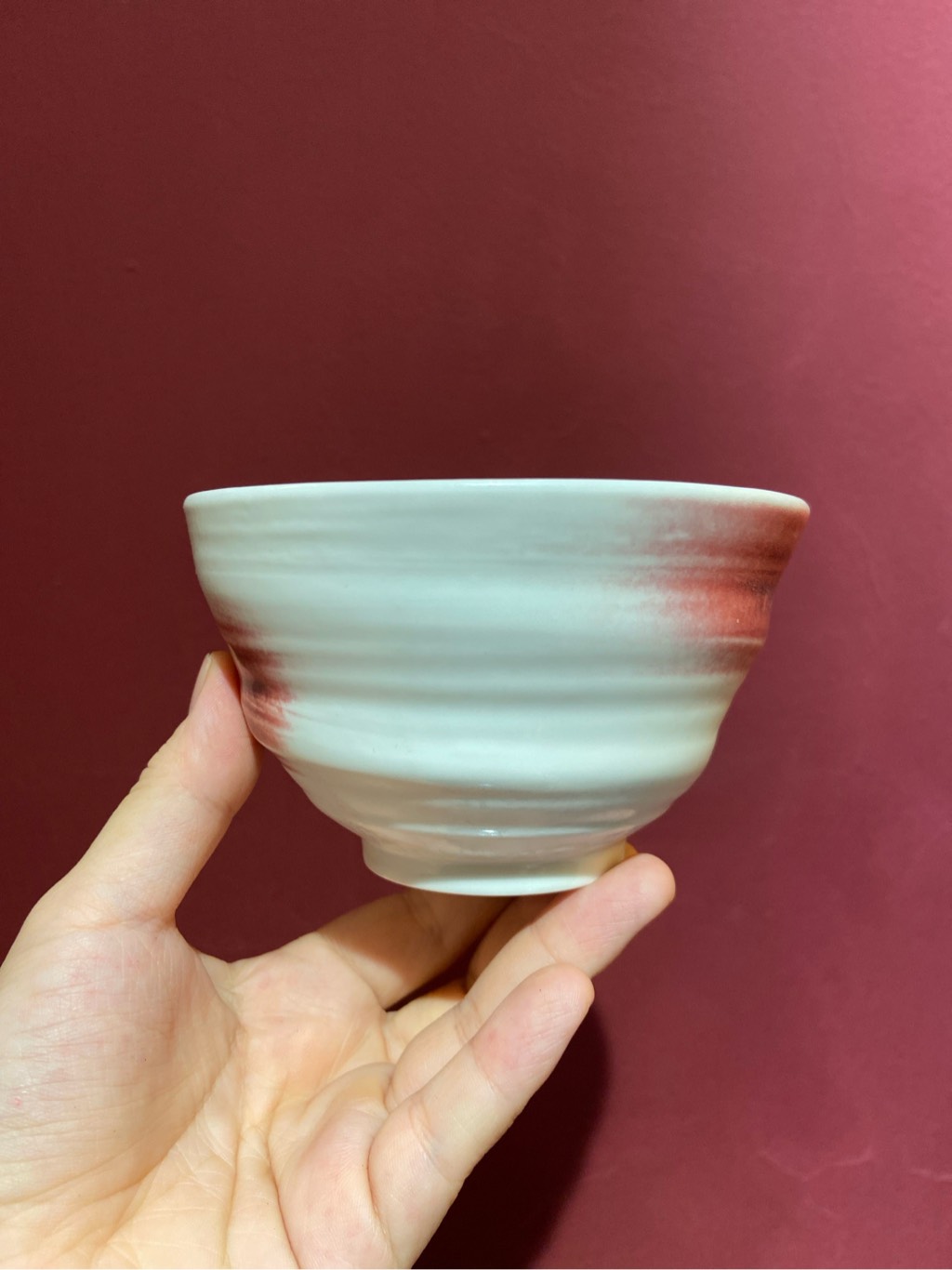 Bát 4inch trắng vệt hồng