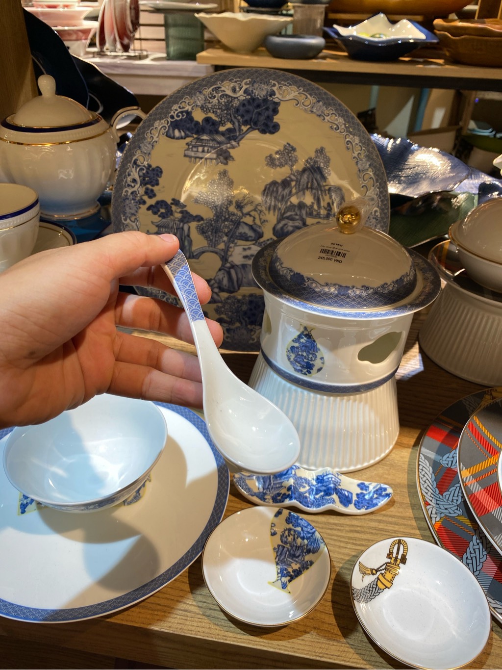 Thìa Blue and white