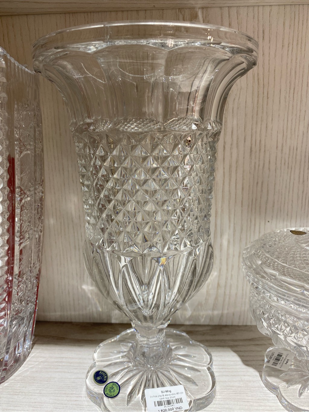 Lọ hoa pha lê Alexandria đế tròn cánh hoa 30cm