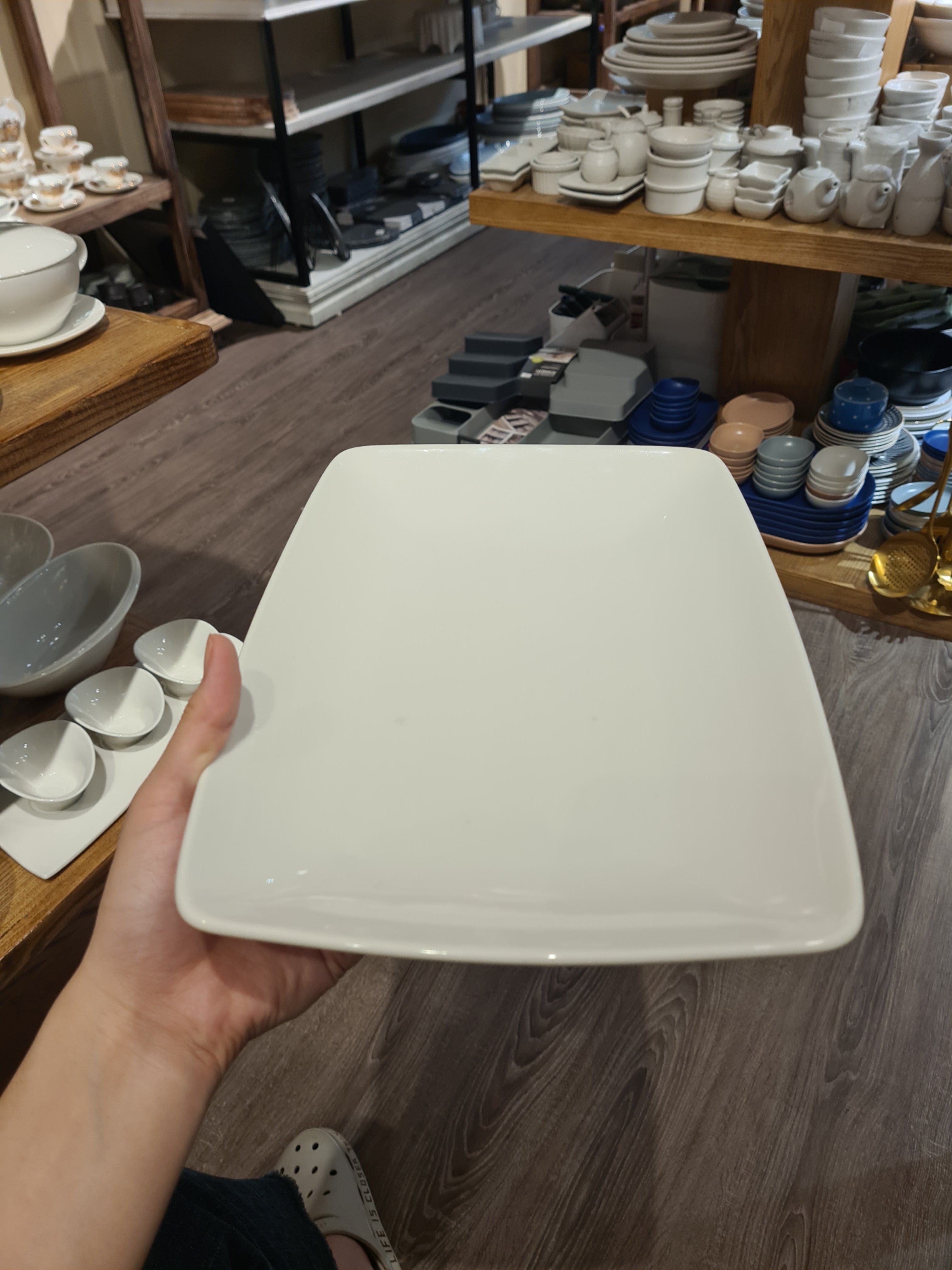 Dĩa chữ nhật phắng 31 x 22 cm Trắng Ngà
