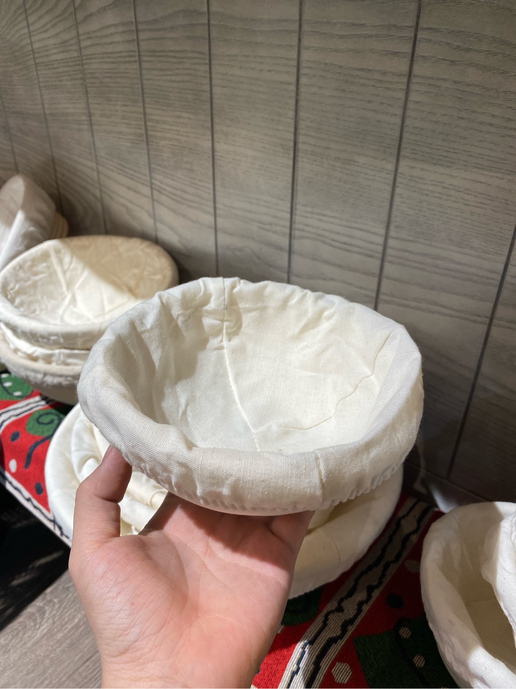Giỏ mây bọc vải