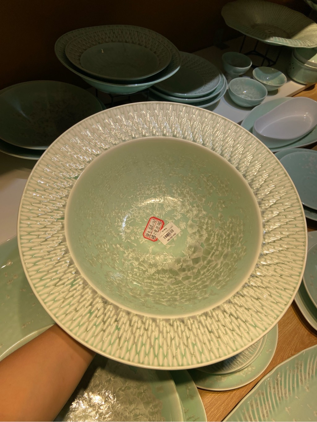 Tô tròn vành 14inch xanh khảm