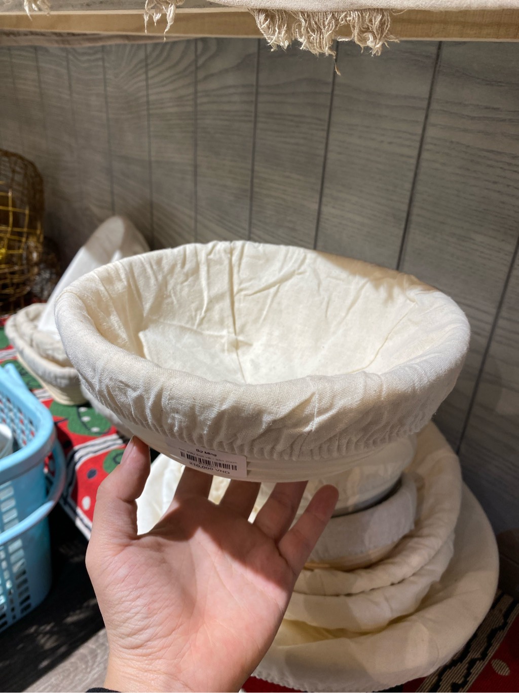 Giỏ mây bọc vải