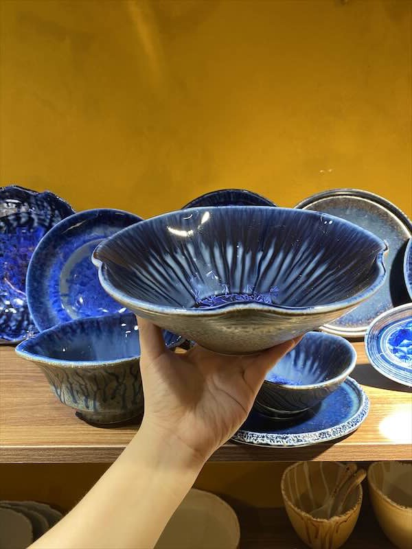 Tô nón 9inch hoa xanh