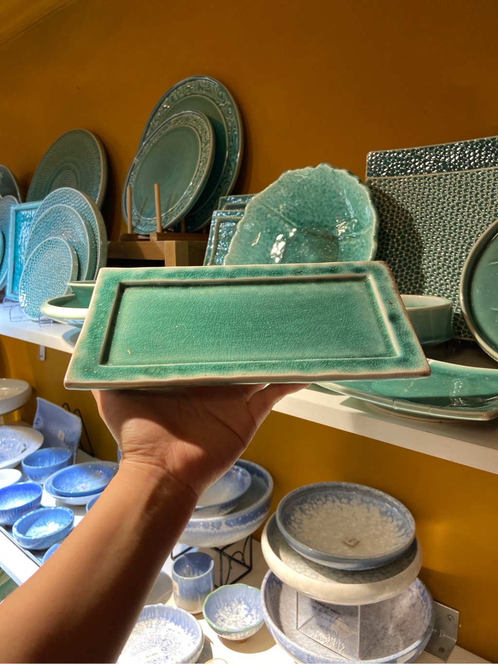 Đĩa CN 23.5*12.5cm xanh ngọc