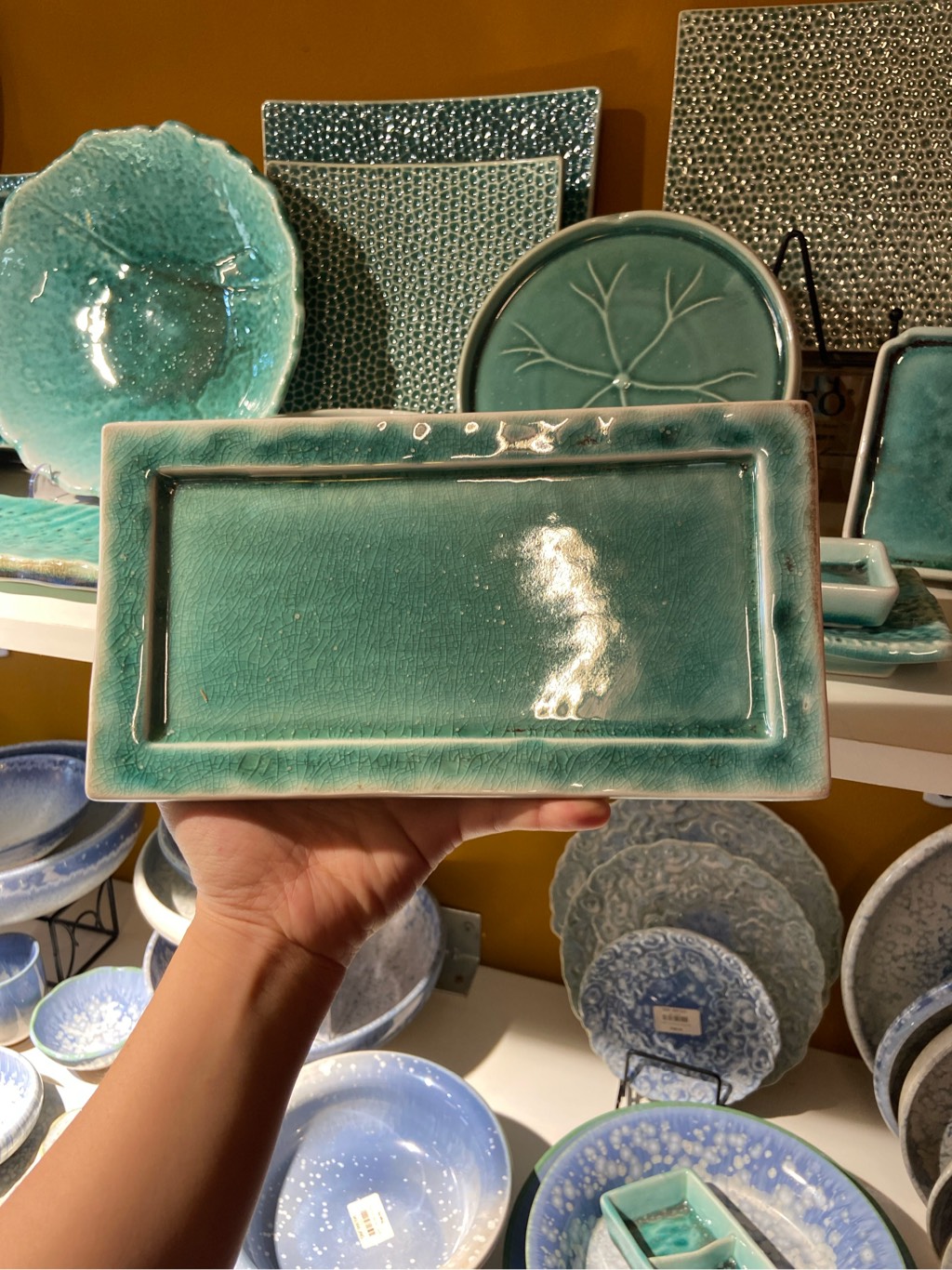 Đĩa CN 23.5*12.5cm xanh ngọc