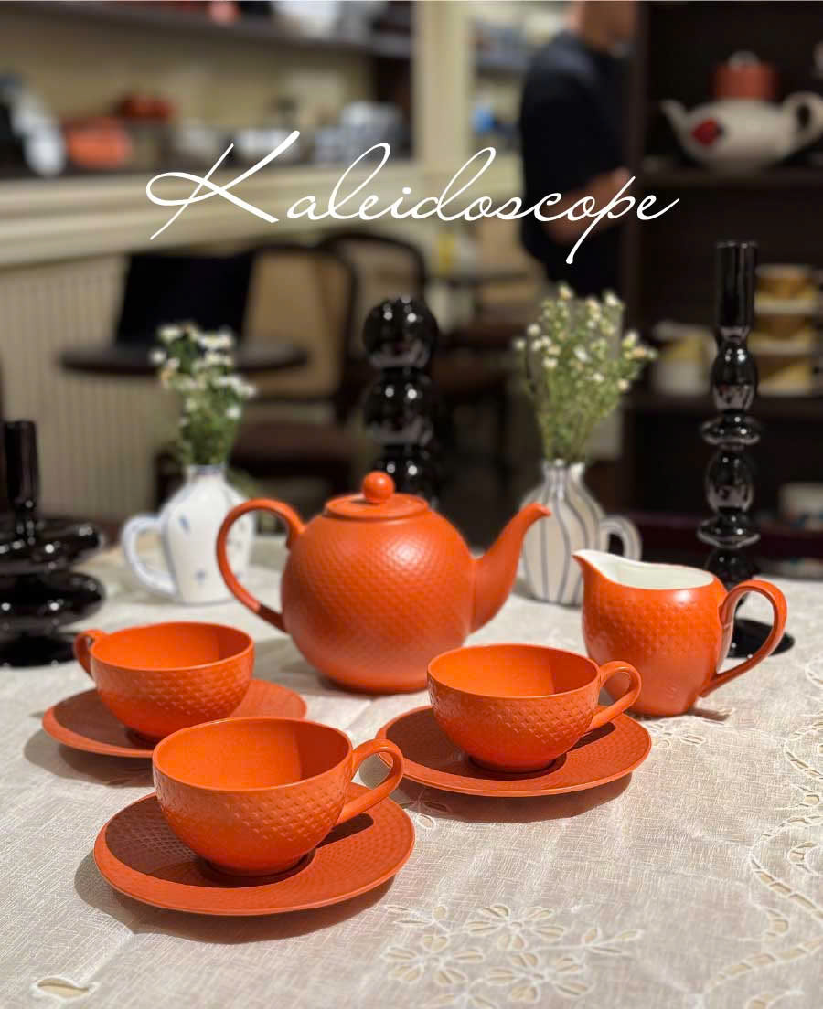 Bộ Trà Kaleidoscope Cam 6 Chén