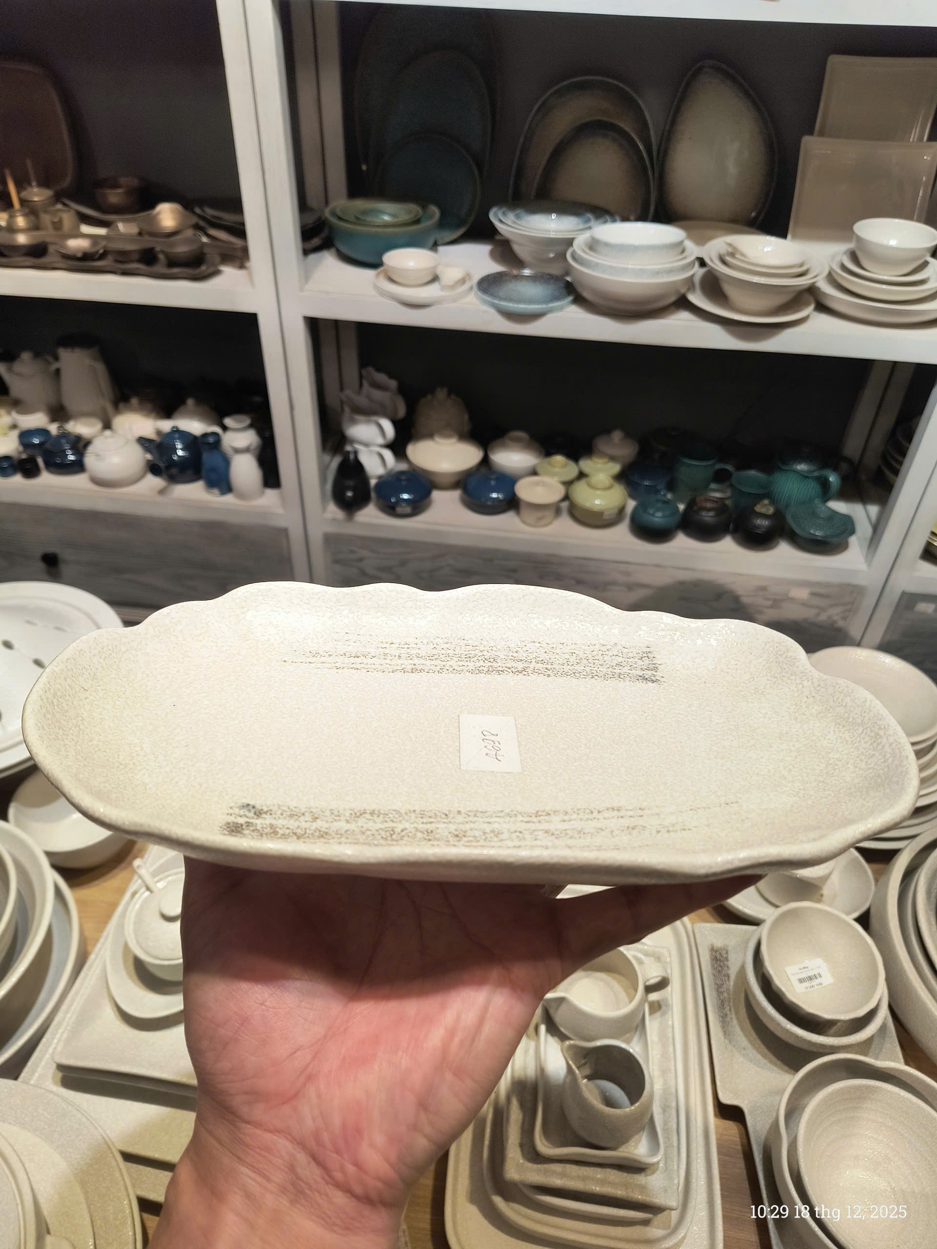 Đĩa oval bông 30x20 cm lộc phát có vệt