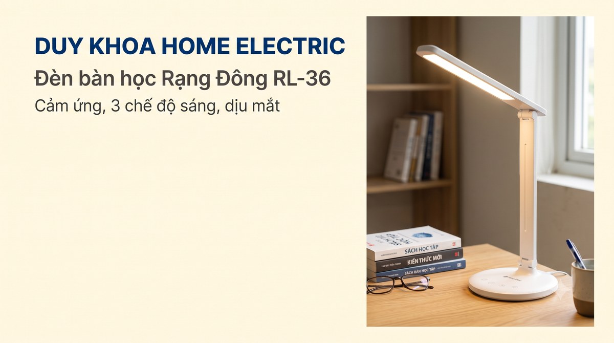 Đèn bàn học Rạng Đông RD-RL-36 có tốt không? Cách chọn đèn học cho con