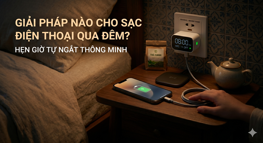 Giải Pháp Nào Cho Sạc Điện Thoại Qua Đêm? Hẹn Giờ Tự Ngắt Thông Minh