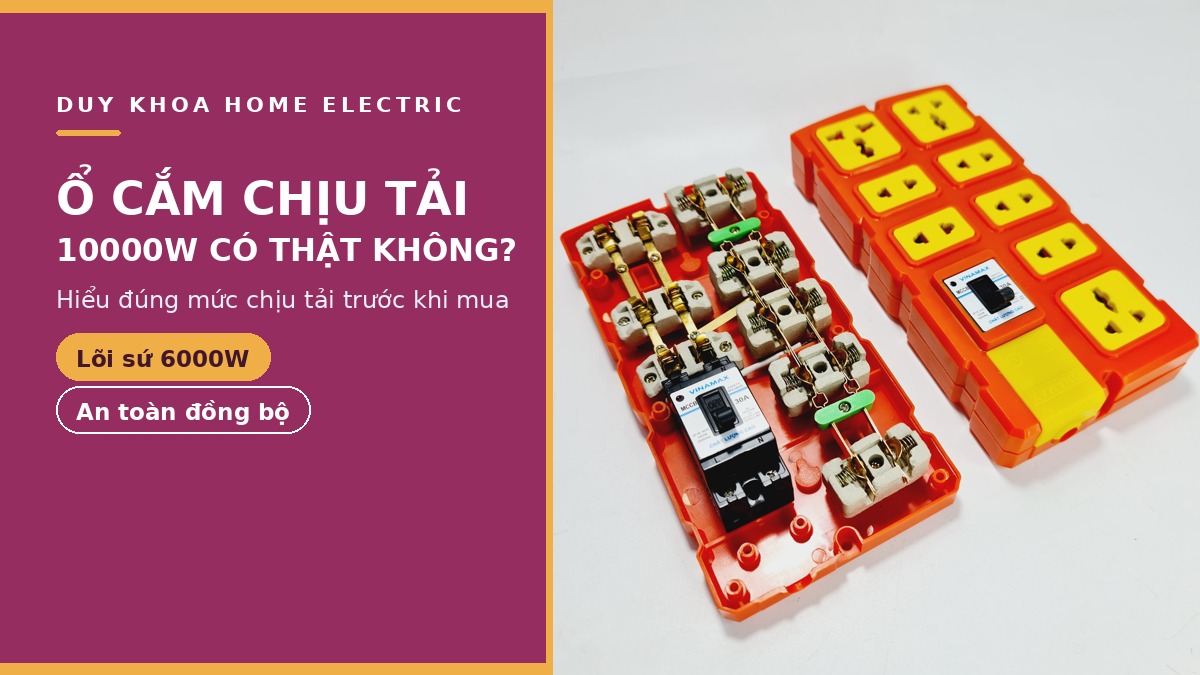 Ổ cắm chịu tải 10000W có thật không? Hiểu đúng mức chịu tải trước khi mua