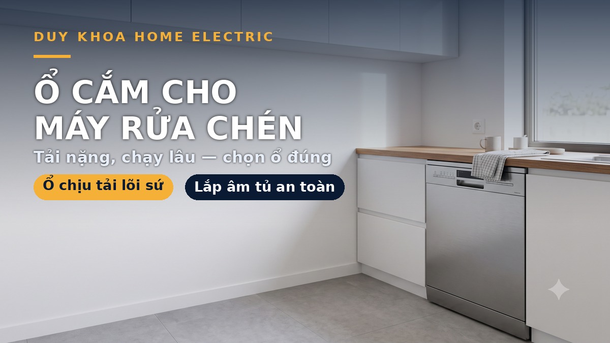 Ổ cắm cho máy rửa chén (máy rửa bát) loại nào? Cách chọn ổ chịu tải