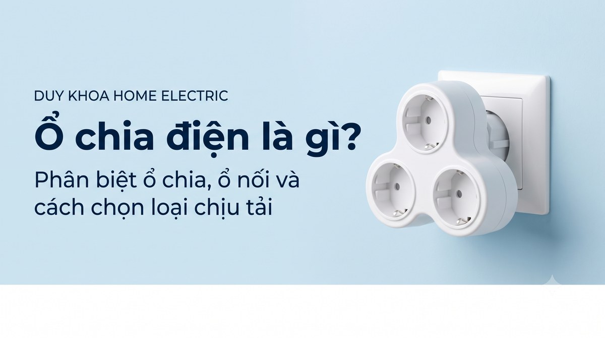 Ổ chia điện là gì? Phân biệt ổ chia, ổ nối điện và cách chọn loại chịu tải đúng nhu cầu