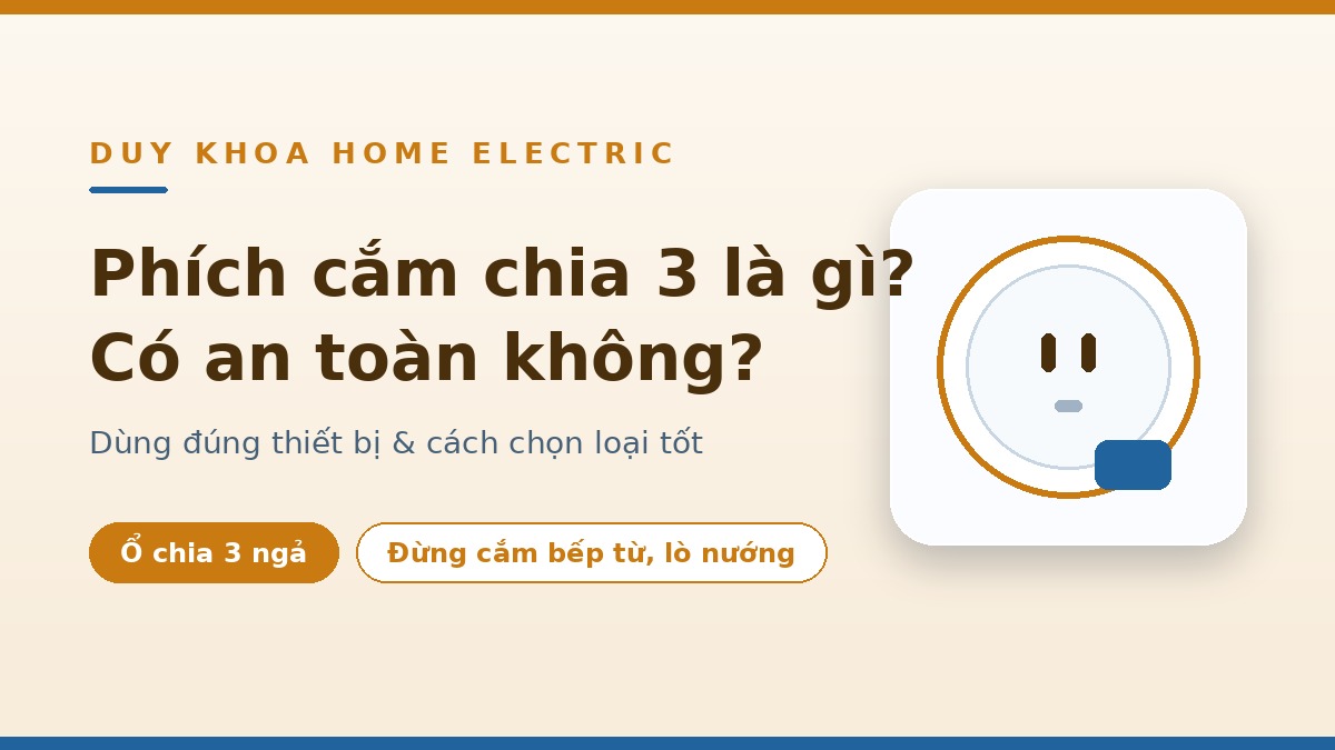 Phích cắm chia 3 là gì? Có an toàn không và cách chọn loại tốt