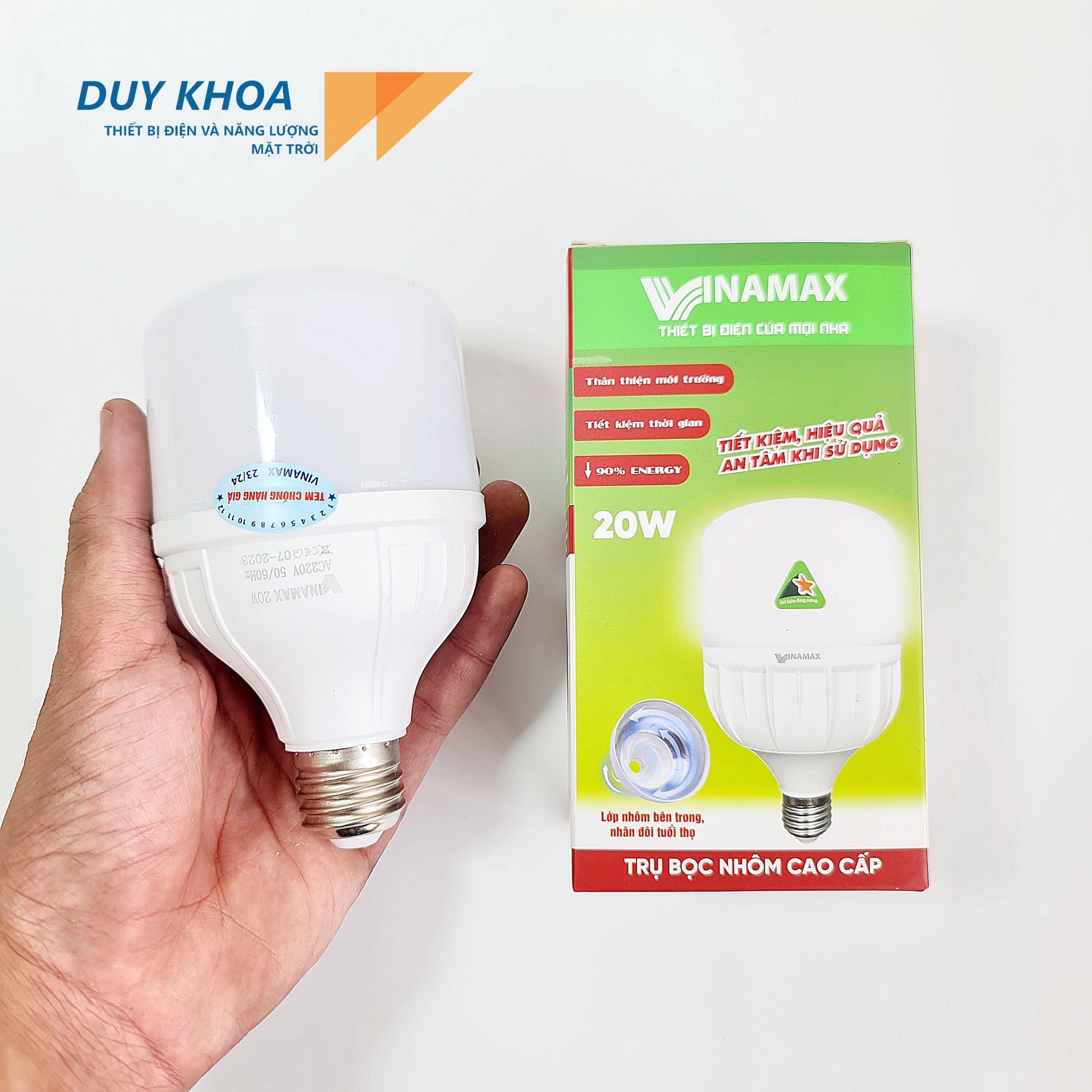 Đèn Bulb trụ nhựa bọc nhôm VINAMAX