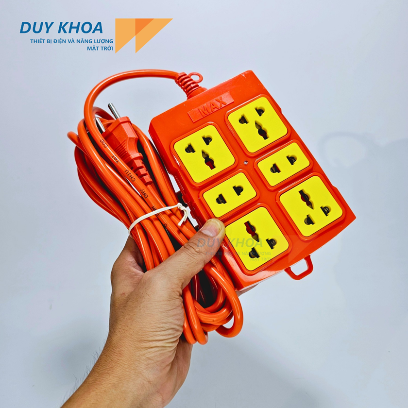 Ổ cắm điện 6 lỗ lõi sứ Vinamax Không dây, dây 3m, dây 5m 4000W | Máy giặt, tủ lạnh