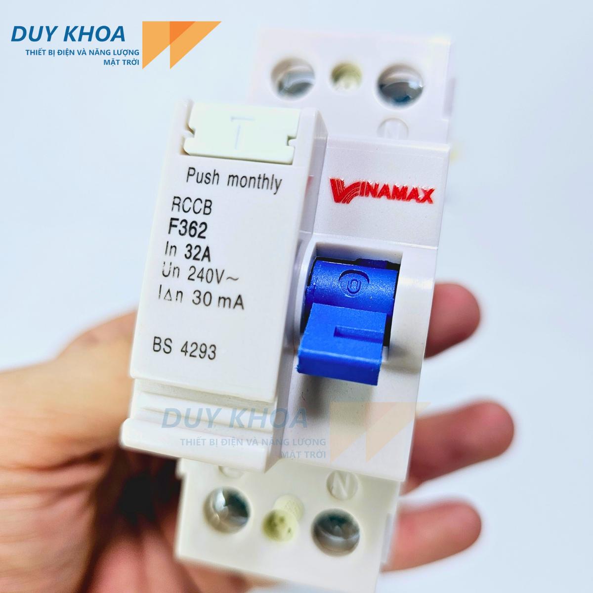 Aptomat Vinamax RCCB chống giật, chống dòng rò Không vỏ hộp