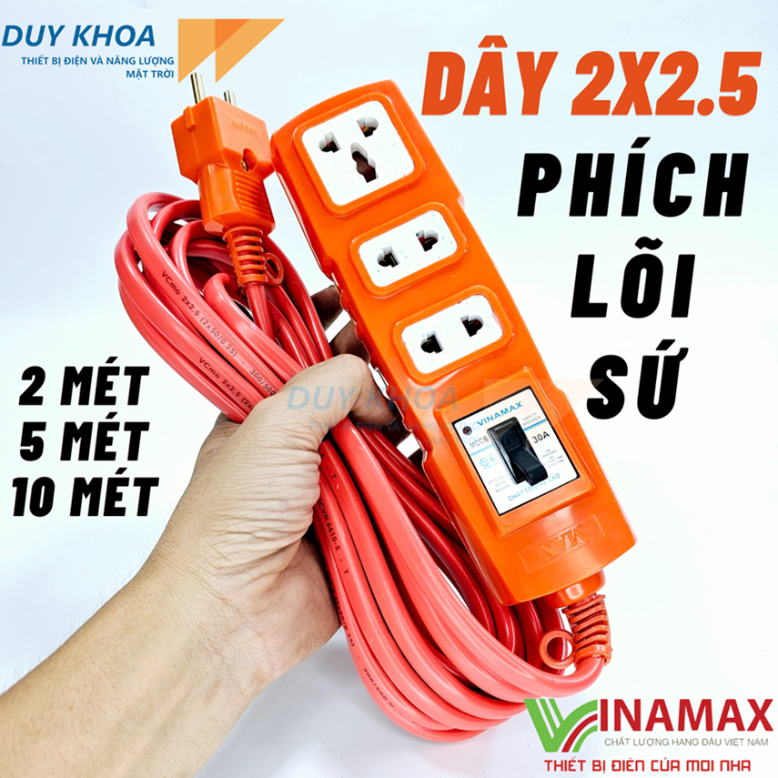 Ổ Cắm điện chịu tải Mặt sứ và Lõi sứ có CB 30A Vinamax