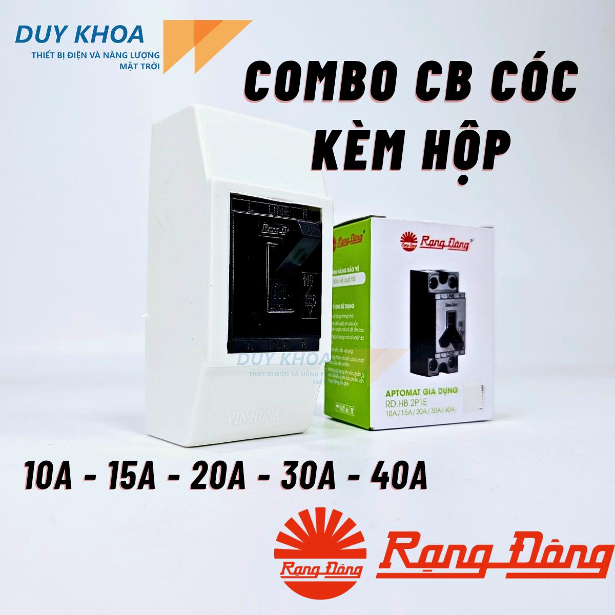 Át aptomat Rạng Đông 10A 15A 20A 30A 40A Kèm hộp gắn CB