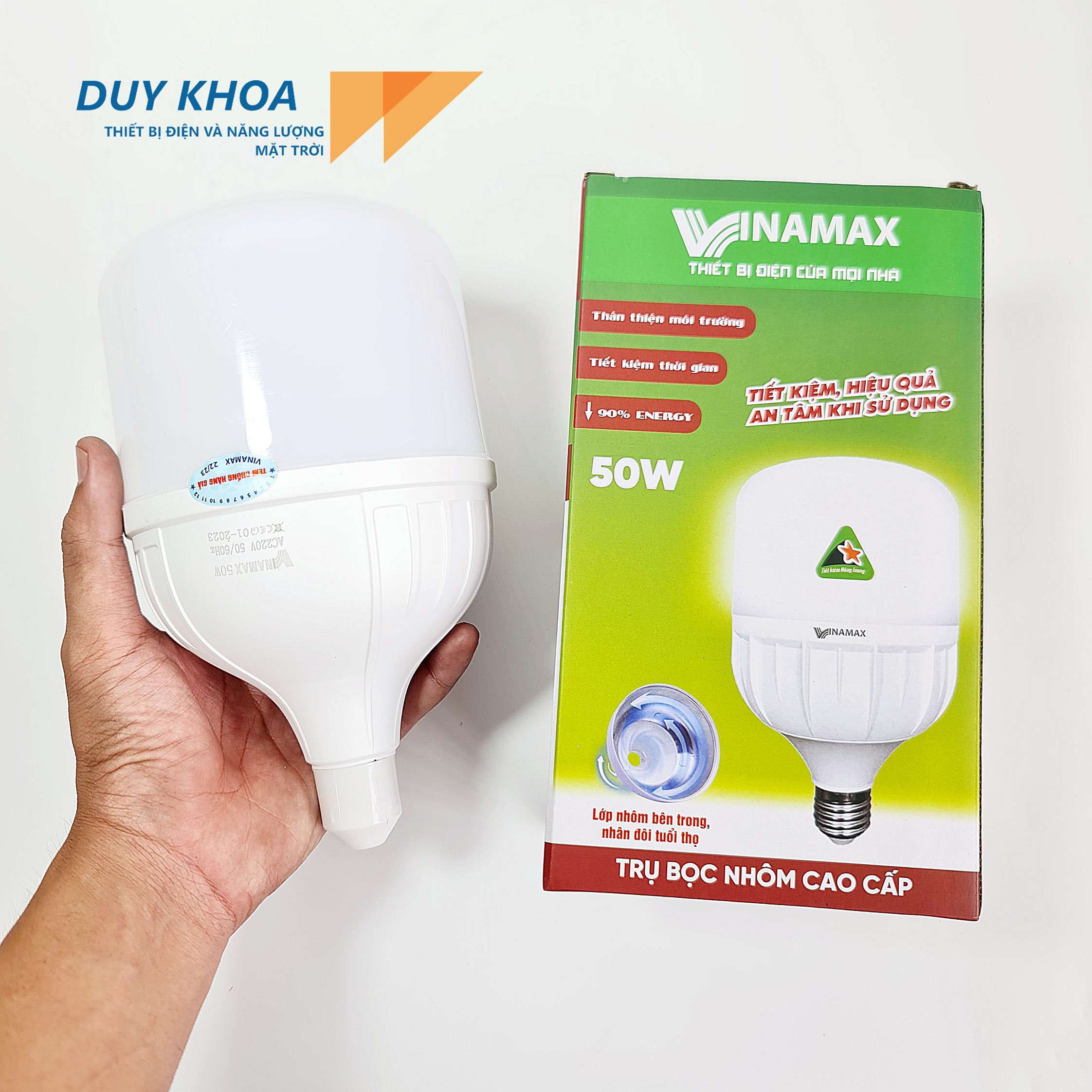 Đèn Bulb trụ nhựa bọc nhôm VINAMAX