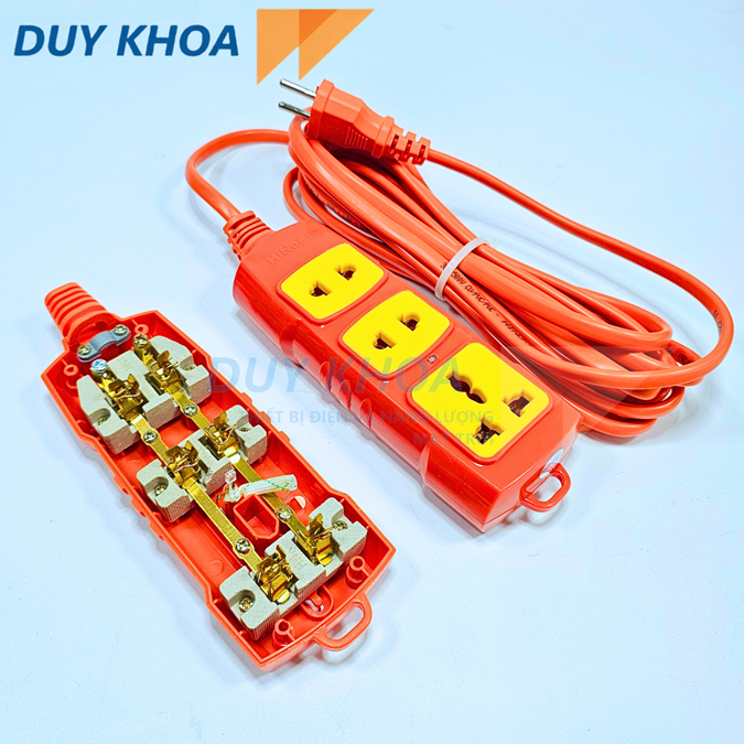 Ổ cắm 3 lõi sứ Hinoki dây 3m 5m 2x1.5 an toàn chịu nhiệt