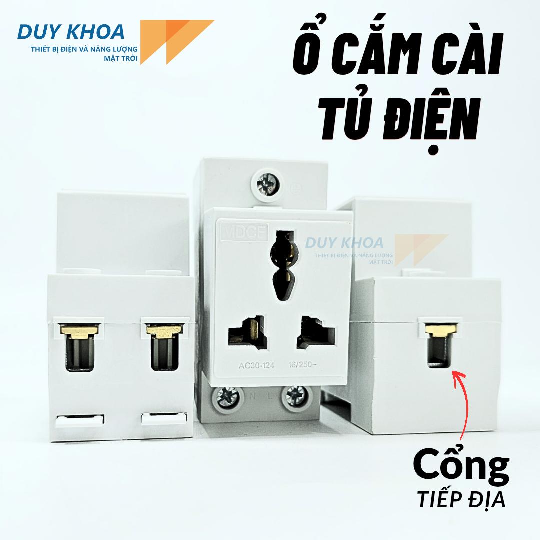 Ổ Cắm Gài Tủ Điện - 3 chấu 2 chấu Dòng 16A DIN Rail