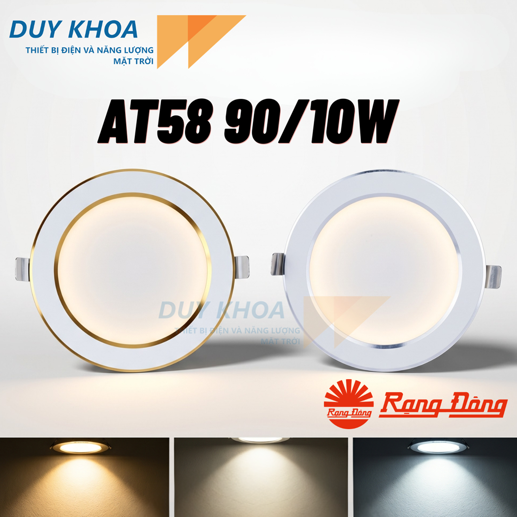 Đèn LED Âm Trần AT58 90/10W 3000K-4000K-6500K Chính Hãng Rạng Đông