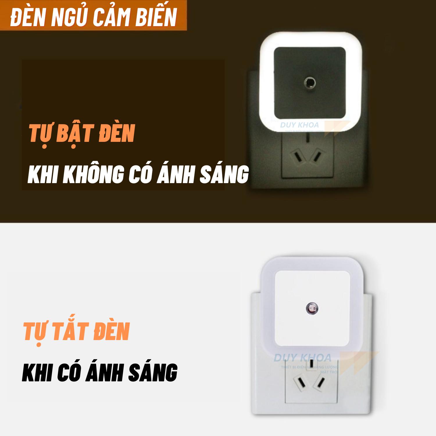 Đèn ngủ cảm biến tự sáng khi trời tối tự tắt khi trời sáng, ánh sáng dịu nhẹ gắn phòng ngủ cầu thang treo tường