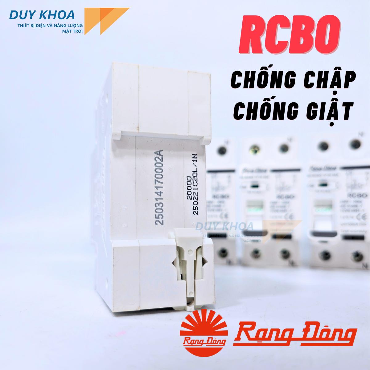 RCBO Bảo vệ quá tải và chống dòng rò chống giật Rạng Đông