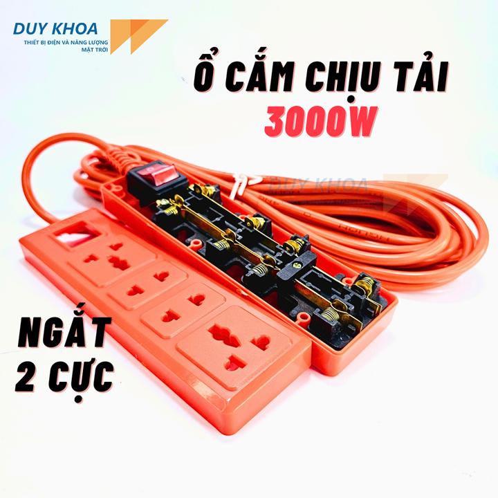 Ổ cắm 4 lỗ có công tắc ngắt 2 cực 2E chịu tải Vinamax