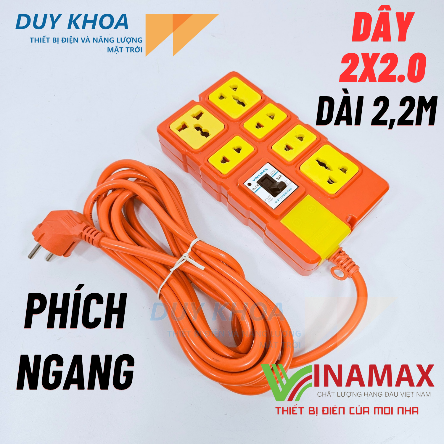Ổ cắm điện chịu tải 6 lõi sứ Có CB30A Phiên bản mới Vinamax