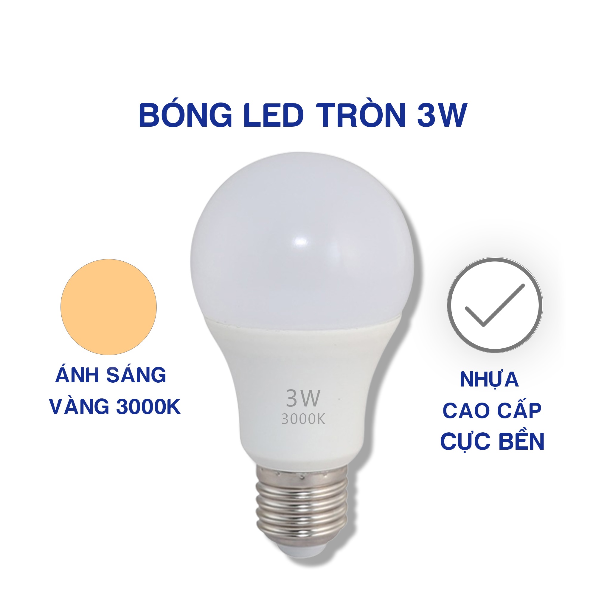 Đèn Led Bulb 3w Ánh sáng vàng - Chuyên dùng làm đèn trang trí