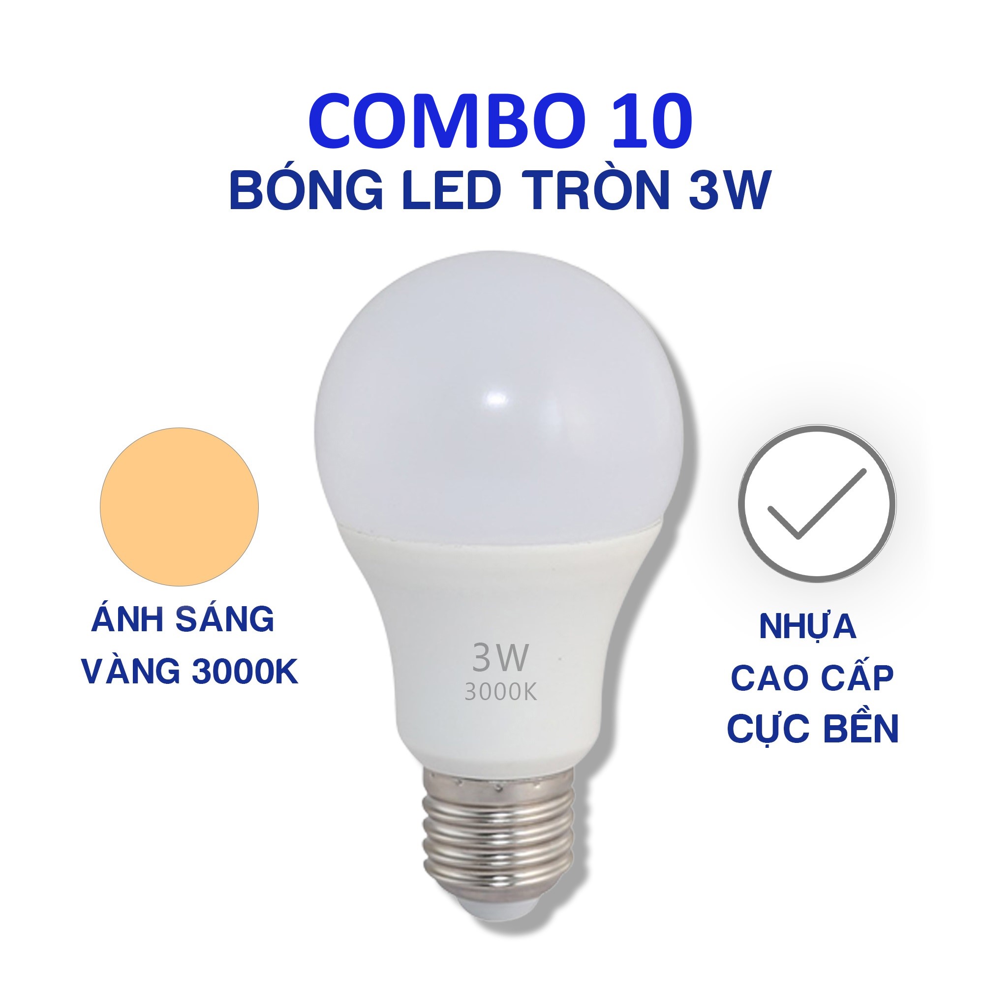 Đèn Led Bulb 3w Ánh sáng vàng - Chuyên dùng làm đèn trang trí
