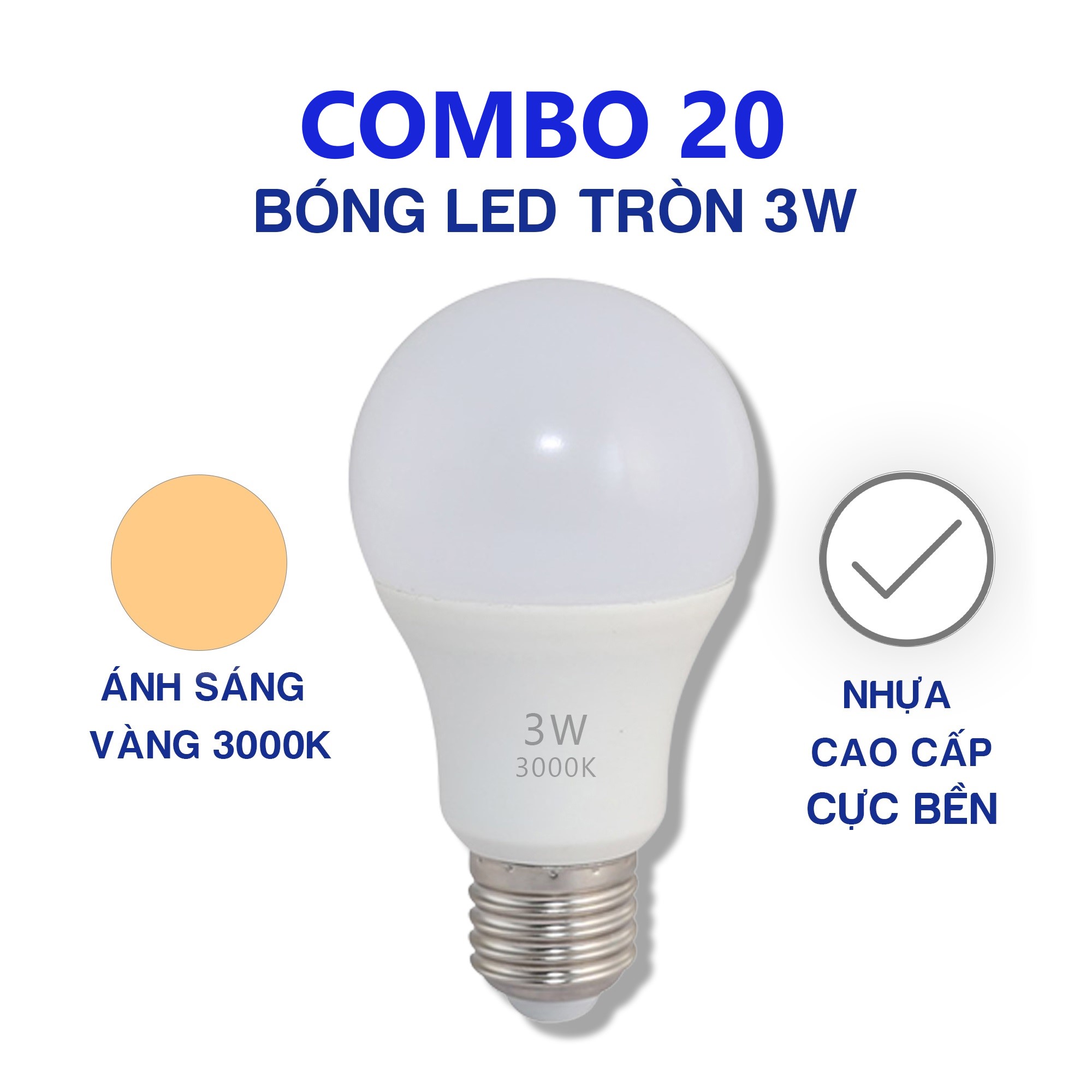 Đèn Led Bulb 3w Ánh sáng vàng - Chuyên dùng làm đèn trang trí