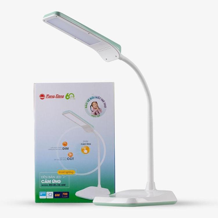 Đèn bàn Rạng Đông, RD-RL-36 Nút cảm ứng 3 chế độ sáng, 4 chế độ màu, Bảo vệ thị lực
