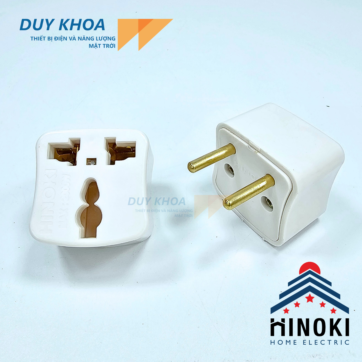 Phích chuyển 3 chấu sang 2 chấu có đèn báo điện HINOKI