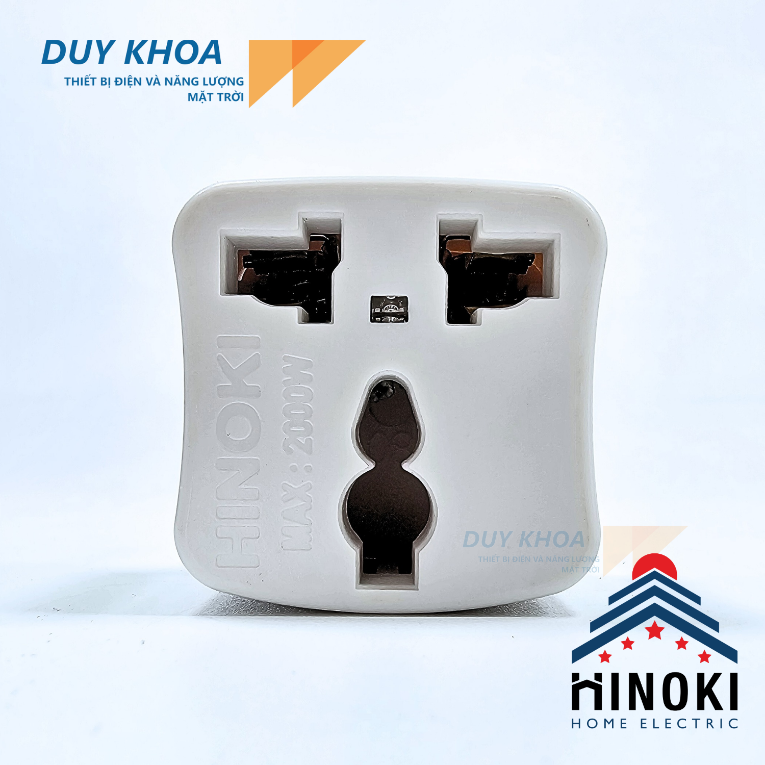 Phích chuyển 3 chấu sang 2 chấu có đèn báo điện HINOKI