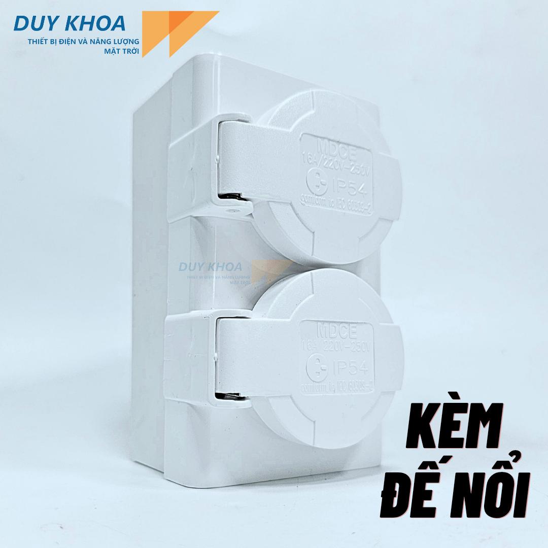 Ổ Cắm Đôi 3 Chấu Có Tiếp Địa Chống Nước IP54 32A/220V-250V MDCE