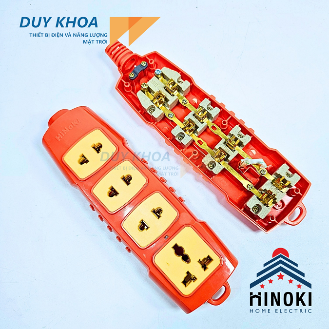 Ổ cắm điện 4 lõi sứ Hinoki – an toàn, bền chắc, tiện dụng cho gia đình