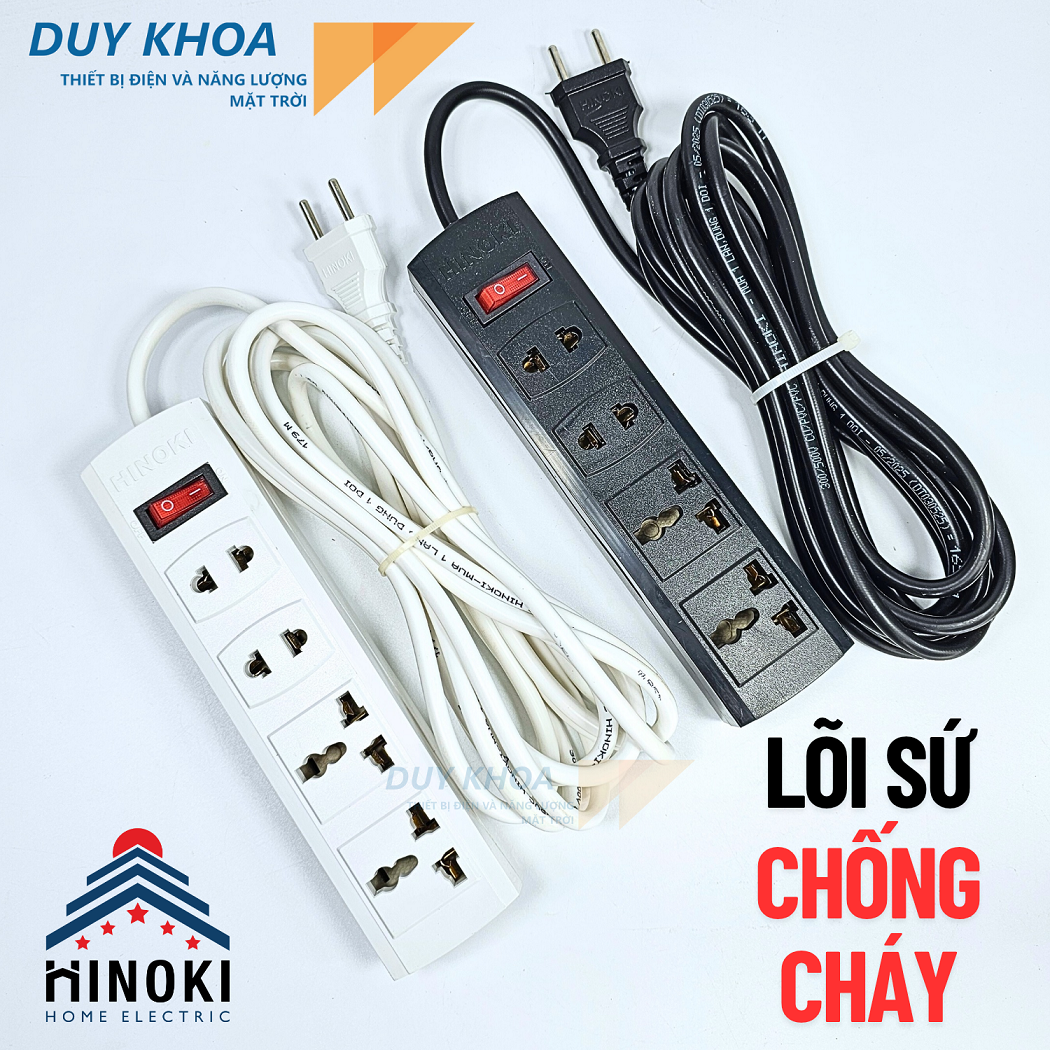Ổ cắm điện 4 lỗ lõi sứ SL4 HINOKI