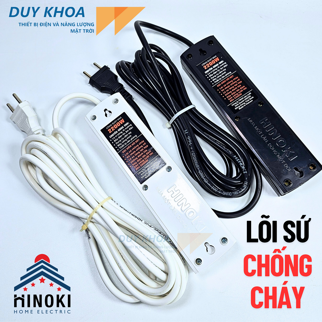 Ổ cắm điện 4 lỗ lõi sứ SL4 HINOKI