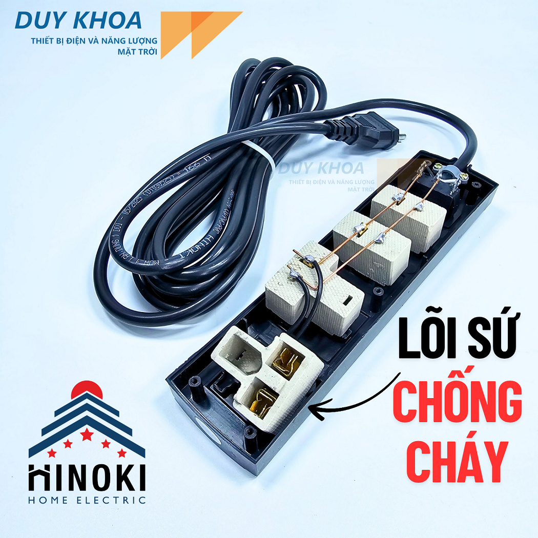 Ổ cắm điện 4 lỗ lõi sứ SL4 HINOKI