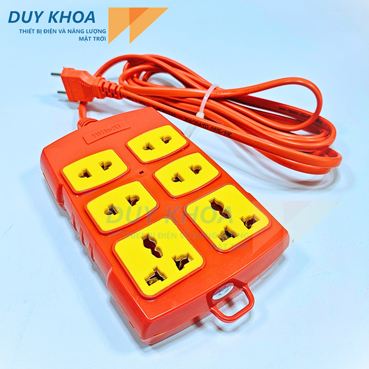 Ổ cắm điện 6 lõi sứ Hinoki – Bền chắc, chịu tải tốt, an toàn cho gia đình