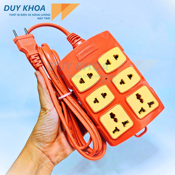 Ổ cắm điện 6 lõi sứ Hinoki – Bền chắc, chịu tải tốt, an toàn cho gia đình