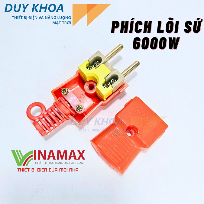 Phích cắm điện lõi sứ chịu tải 6000W VINAMAX® Hàng Việt Nam chất lượng cao